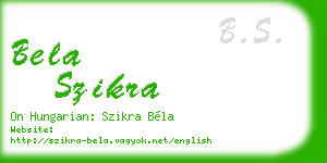 bela szikra business card